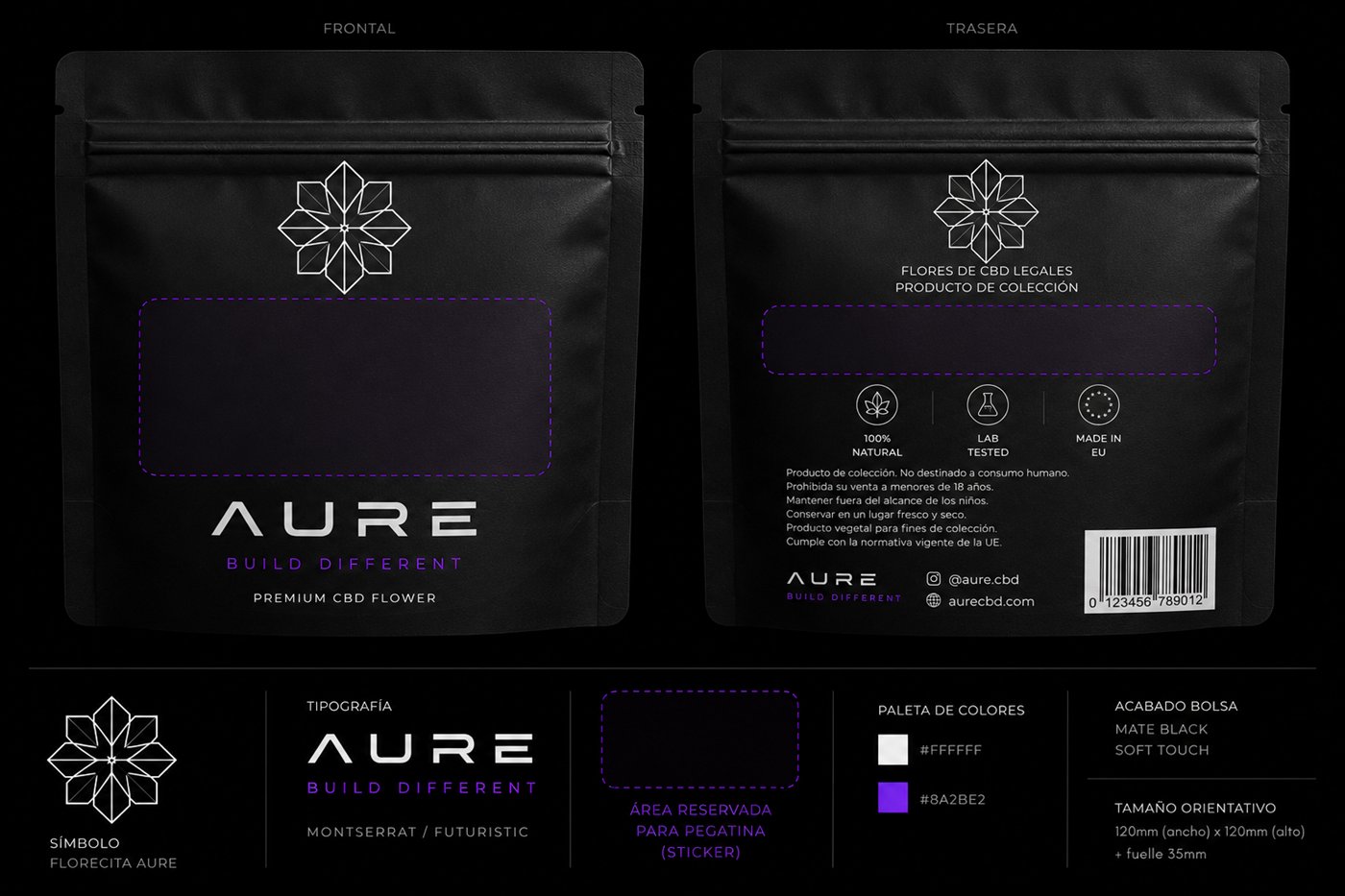 Packaging de AURE para la línea de CBD
